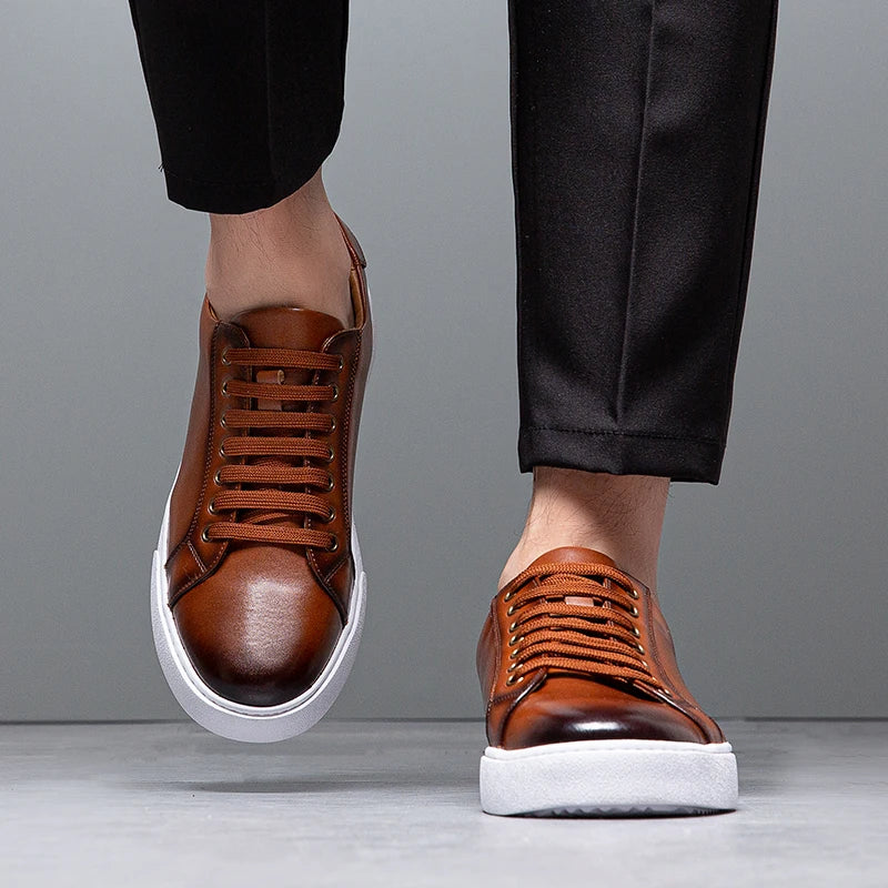 Vertex™ Men's Sleek Leather Sneaker